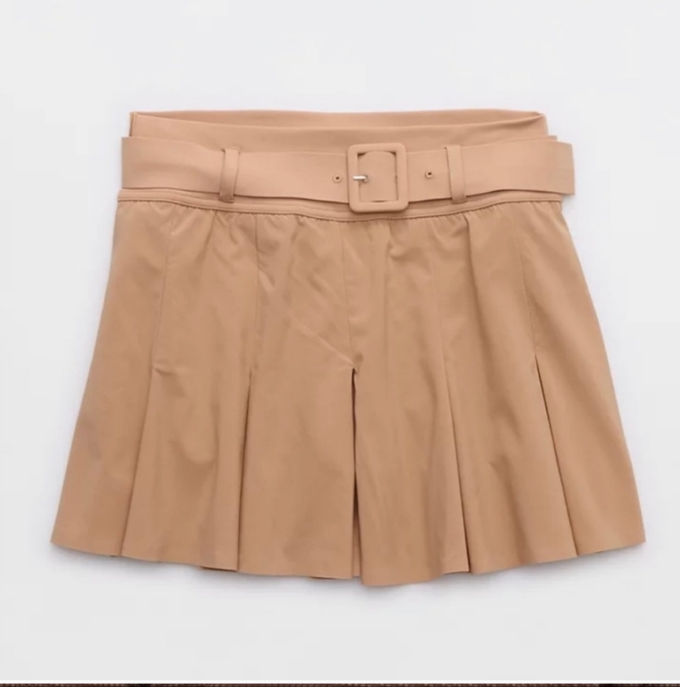 Aerie Offline Belted Pleated Skirt